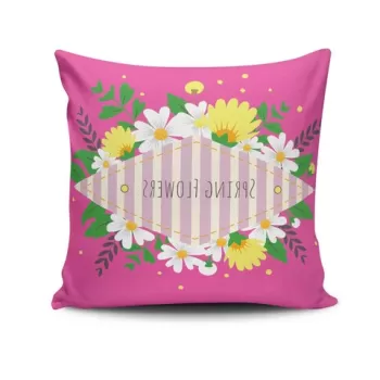 Perna decorativa, NKRLNT-316, 43x43 cm, 50% Bumbac / 50% Poliester, Multicolor imagine