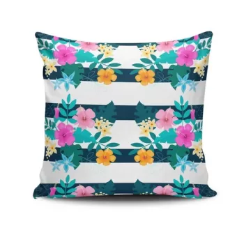 Perna decorativa, NKRLNT-319, 43x43 cm, 50% Bumbac / 50% Poliester, Multicolor imagine