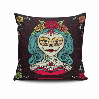 Perna decorativa, NKRLNT-324, 43x43 cm, 50% Bumbac / 50% Poliester, Multicolor imagine