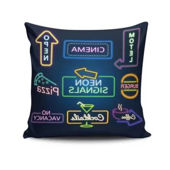 Perna decorativa, NKRLNT-325, 43x43 cm, 50% Bumbac / 50% Poliester, Multicolor imagine