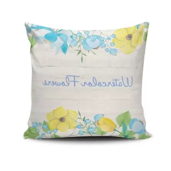 Perna decorativa, NKRLNT-328, 43x43 cm, 50% Bumbac / 50% Poliester, Multicolor imagine