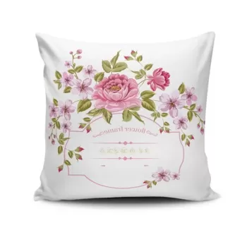 Perna decorativa, NKRLNT-330, 43x43 cm, 50% Bumbac / 50% Poliester, Multicolor imagine