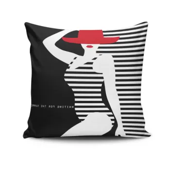 Perna decorativa, NKRLNT-338, 43x43 cm, 50% Bumbac / 50% Poliester, Multicolor imagine