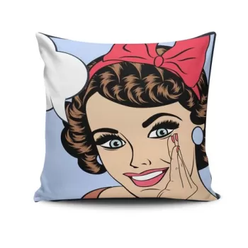 Perna decorativa, NKRLNT-341, 43x43 cm, 50% Bumbac / 50% Poliester, Multicolor imagine