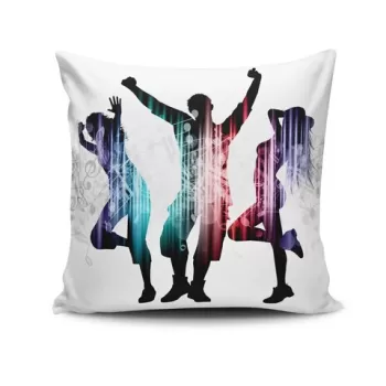 Perna decorativa, NKRLNT-343, 43x43 cm, 50% Bumbac / 50% Poliester, Multicolor imagine