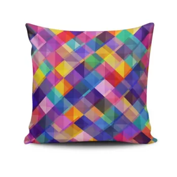 Perna decorativa, NKRLNT-344, 43x43 cm, 50% Bumbac / 50% Poliester, Multicolor imagine