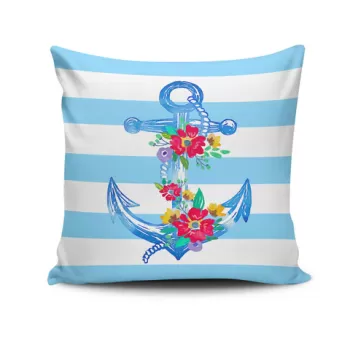 Perna decorativa, NKRLNT-348, 43x43 cm, 50% Bumbac / 50% Poliester, Multicolor imagine