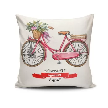 Perna decorativa, NKRLNT-354, 43x43 cm, 50% Bumbac / 50% Poliester, Multicolor imagine