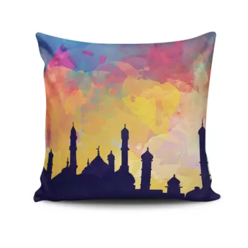 Perna decorativa, NKRLNT-358, 43x43 cm, 50% Bumbac / 50% Poliester, Multicolor imagine