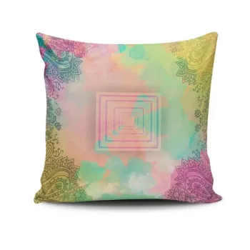 Perna decorativa, NKRLNT-359, 43x43 cm, 50% Bumbac / 50% Poliester, Multicolor imagine
