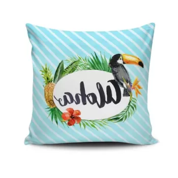 Perna decorativa, NKRLNT-360, 43x43 cm, 50% Bumbac / 50% Poliester, Multicolor imagine