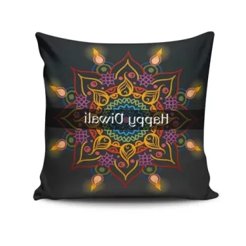 Perna decorativa, NKRLNT-365, 43x43 cm, 50% Bumbac / 50% Poliester, Multicolor imagine