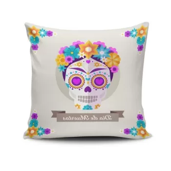Perna decorativa, NKRLNT-366, 43x43 cm, 50% Bumbac / 50% Poliester, Multicolor imagine