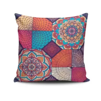 Perna decorativa, NKRLNT-374, 43x43 cm, 50% Bumbac / 50% Poliester, Multicolor imagine