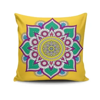 Perna decorativa, NKRLNT-376, 43x43 cm, 50% Bumbac / 50% Poliester, Multicolor imagine