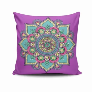 Perna decorativa, NKRLNT-377, 43x43 cm, 50% Bumbac / 50% Poliester, Multicolor imagine