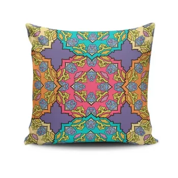 Perna decorativa, NKRLNT-378, 43x43 cm, 50% Bumbac / 50% Poliester, Multicolor imagine