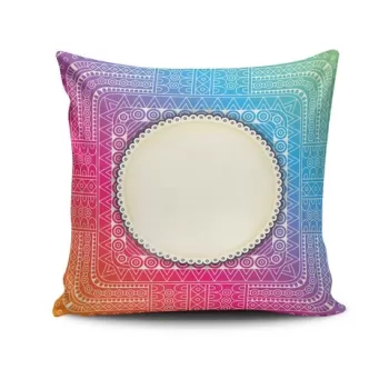 Perna decorativa, NKRLNT-382, 43x43 cm, 50% Bumbac / 50% Poliester, Multicolor imagine