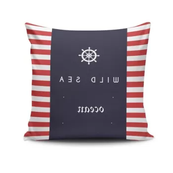 Perna decorativa, NKRLNT-392, 43x43 cm, 50% Bumbac / 50% Poliester, Multicolor imagine