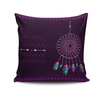 Perna decorativa, NKRLNT-395, 43x43 cm, 50% Bumbac / 50% Poliester, Multicolor imagine