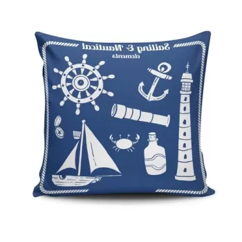 Perna decorativa, NKRLNT-398, 43x43 cm, 50% Bumbac / 50% Poliester, Multicolor imagine