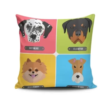 Perna decorativa, NKRLNT-402, 43x43 cm, 50% Bumbac / 50% Poliester, Multicolor imagine