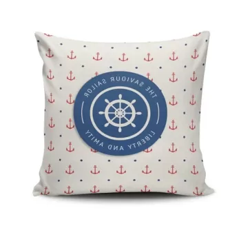 Perna decorativa, NKRLNT-403, 43x43 cm, 50% Bumbac / 50% Poliester, Multicolor imagine