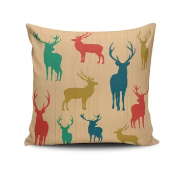 Perna decorativa, NOELKRLNT-19, 43x43 cm, 50% Bumbac / 50% Poliester, Multicolor imagine