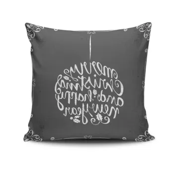 Perna decorativa, NOELKRLNT-24, 43x43 cm, 50% Bumbac / 50% Poliester, Multicolor imagine