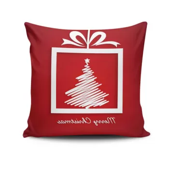 Perna decorativa, NOELKRLNT-28, 43x43 cm, 50% Bumbac / 50% Poliester, Multicolor imagine