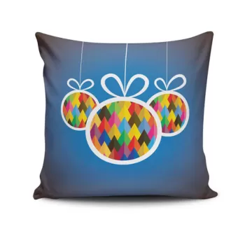 Perna decorativa, NOELKRLNT-3, 43x43 cm, 50% Bumbac / 50% Poliester, Multicolor imagine