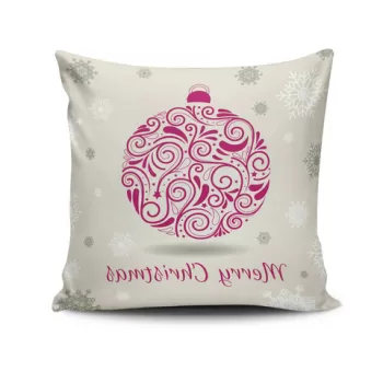 Perna decorativa, NOELKRLNT-5, 43x43 cm, 50% Bumbac / 50% Poliester, Multicolor imagine
