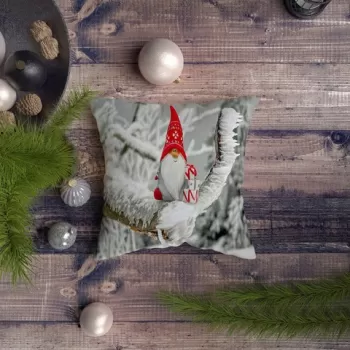 Perna decorativa, NYXMAS031, 43x43 cm, 50% Bumbac / 50% Poliester, Multicolor imagine