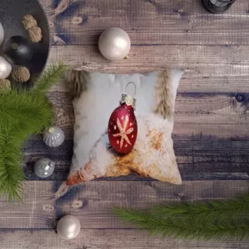 Perna decorativa, NYXMAS039, 43x43 cm, 50% Bumbac / 50% Poliester, Multicolor imagine