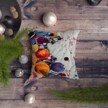 Perna decorativa, NYXMAS043, 43x43 cm, 50% Bumbac / 50% Poliester, Multicolor imagine