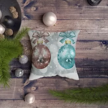 Perna decorativa, NYXMAS045, 43x43 cm, 50% Bumbac / 50% Poliester, Multicolor imagine