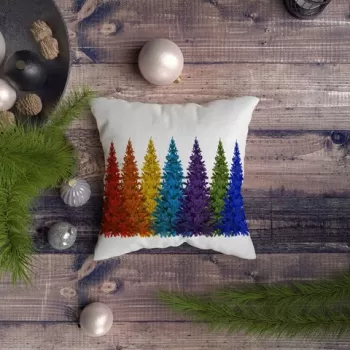 Perna decorativa, NYXMAS046, 43x43 cm, 50% Bumbac / 50% Poliester, Multicolor imagine