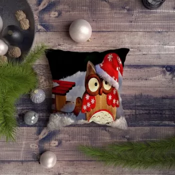 Perna decorativa, NYXMAS049, 43x43 cm, 50% Bumbac / 50% Poliester, Multicolor imagine