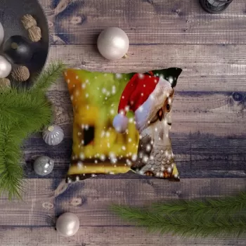 Perna decorativa, NYXMAS052, 43x43 cm, 50% Bumbac / 50% Poliester, Multicolor imagine