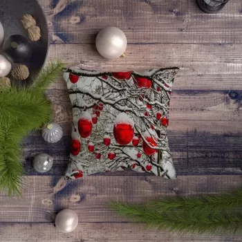 Perna decorativa, NYXMAS053, 43x43 cm, 50% Bumbac / 50% Poliester, Multicolor imagine