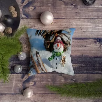 Perna decorativa, NYXMAS054, 43x43 cm, 50% Bumbac / 50% Poliester, Multicolor imagine