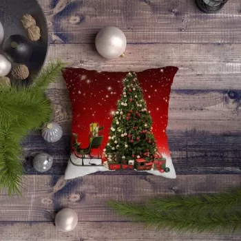 Perna decorativa, NYXMAS056, 43x43 cm, 50% Bumbac / 50% Poliester, Multicolor imagine