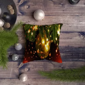 Perna decorativa, NYXMAS057, 43x43 cm, 50% Bumbac / 50% Poliester, Multicolor imagine