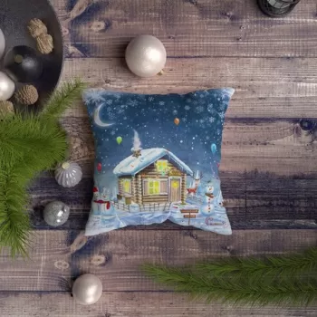 Perna decorativa, NYXMAS073, 43x43 cm, 50% Bumbac / 50% Poliester, Multicolor imagine