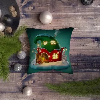 Perna decorativa, NYXMAS075, 43x43 cm, 50% Bumbac / 50% Poliester, Multicolor imagine