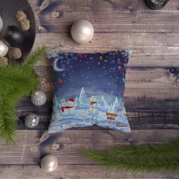 Perna decorativa, NYXMAS082, 43x43 cm, 50% Bumbac / 50% Poliester, Multicolor imagine