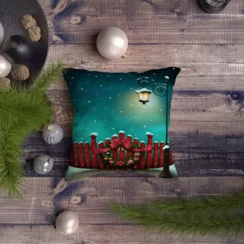 Perna decorativa, NYXMAS083, 43x43 cm, 50% Bumbac / 50% Poliester, Multicolor imagine