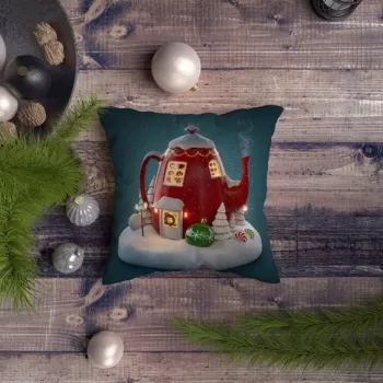 Perna decorativa, NYXMAS085, 43x43 cm, 50% Bumbac / 50% Poliester, Multicolor imagine