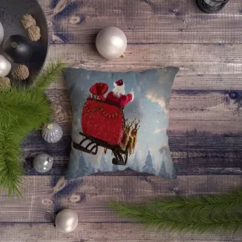 Perna decorativa, NYXMAS088, 43x43 cm, 50% Bumbac / 50% Poliester, Multicolor imagine