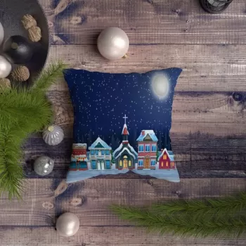 Perna decorativa, NYXMAS089, 43x43 cm, 50% Bumbac / 50% Poliester, Multicolor imagine